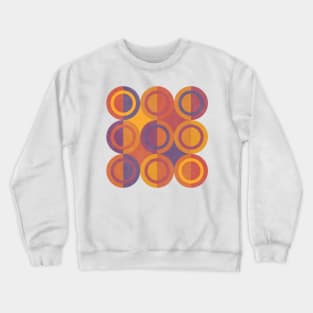 Geometric Shapes Purple Orange Circles Crewneck Sweatshirt
